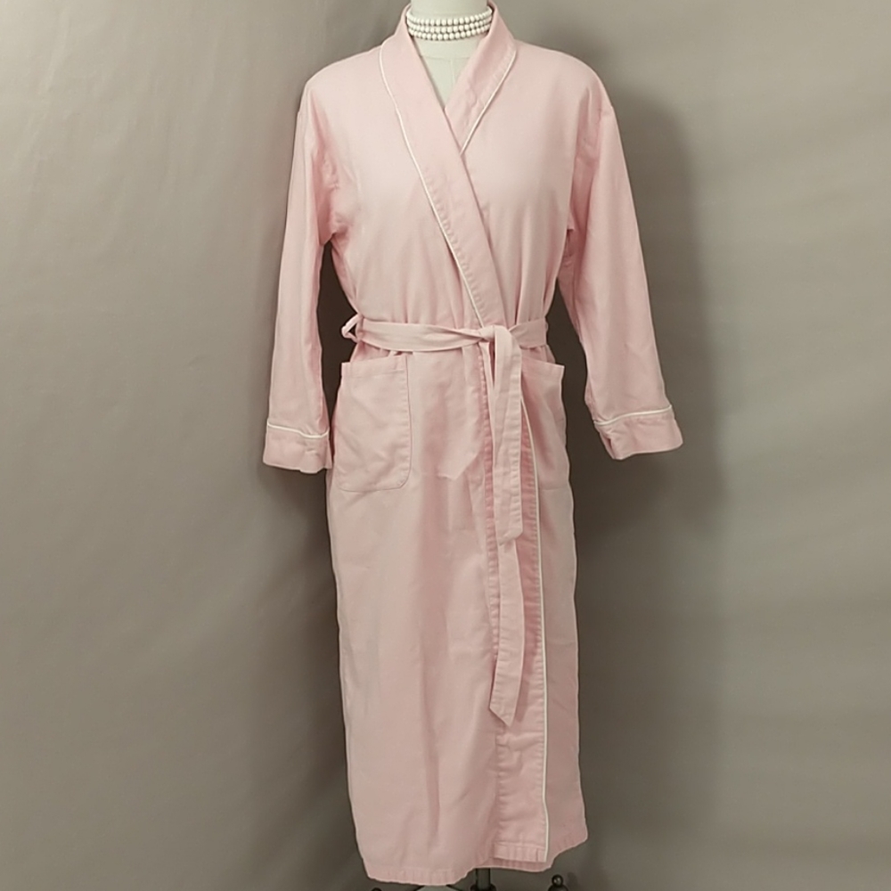 Pink Flannel Peruvian Cotton Robe L L Bean Wrap Sm